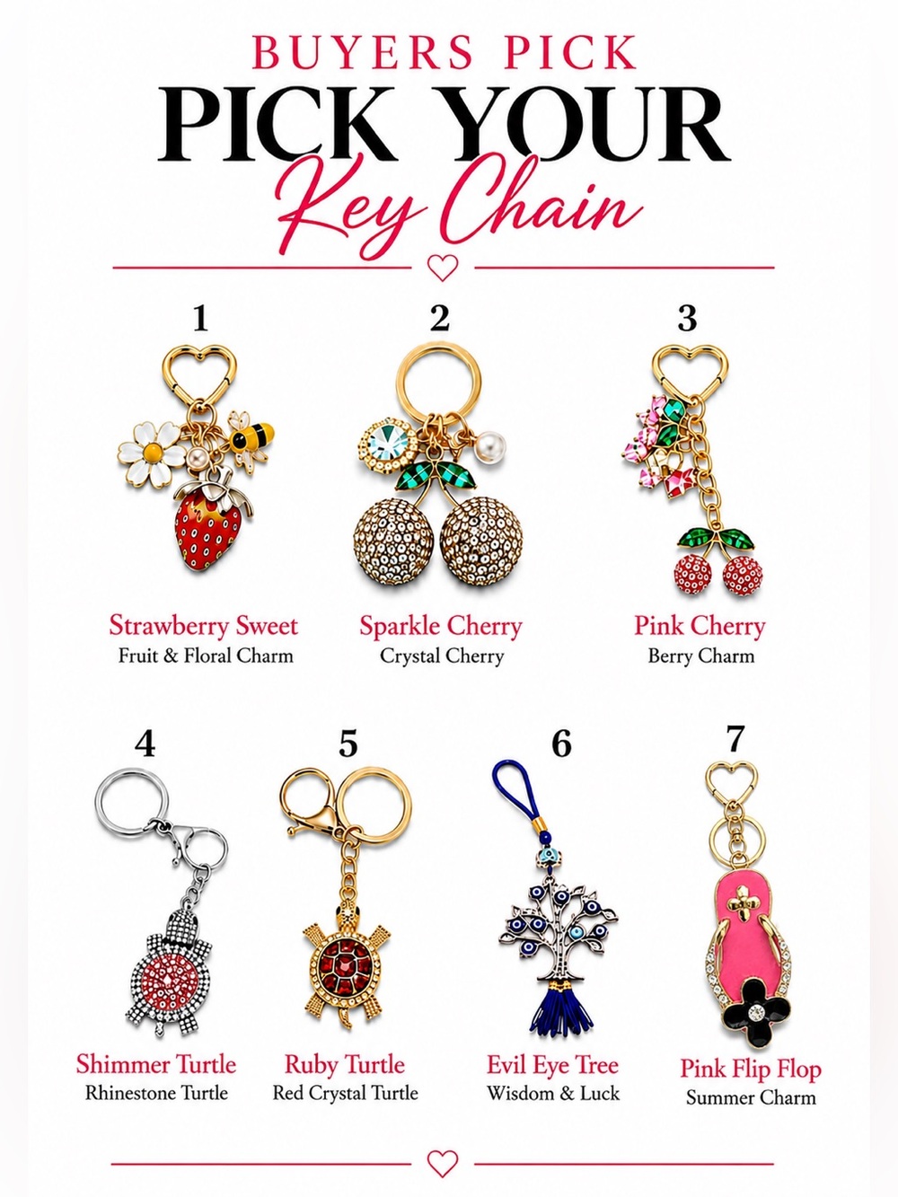 BUY NOW: Pick your  Crystal Keychain or Bag Charm- Gold & Silver Rhinestone Char